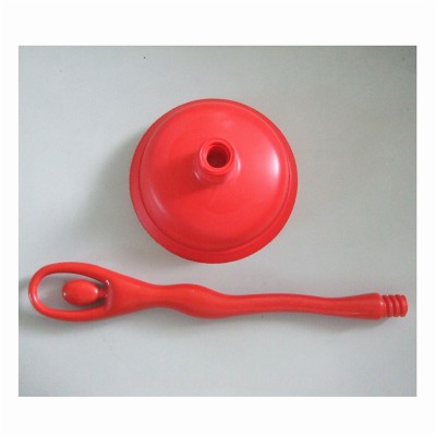 colored PVC toilet plunger pump with long handle